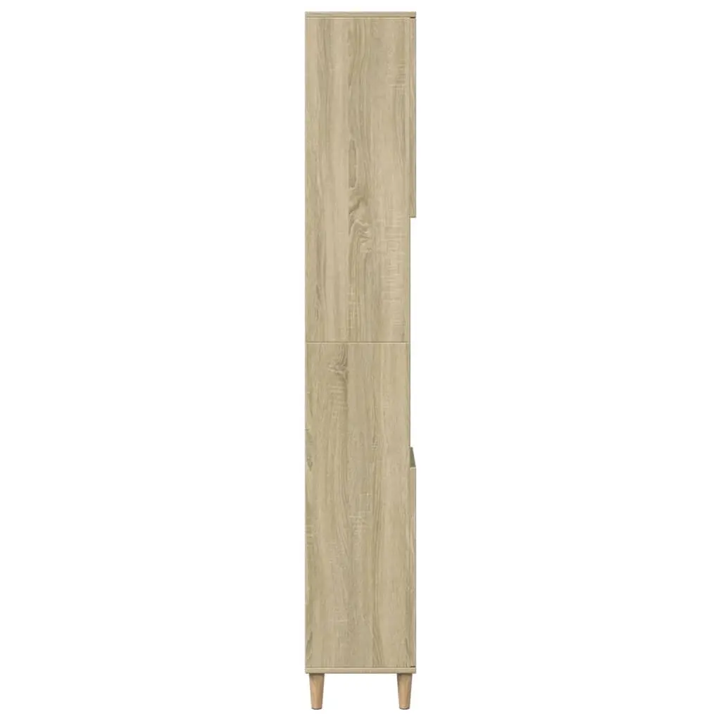 Bathroom Cabinet Storage Unit 30x30x190cm Sonoma Oak Engineered Wood