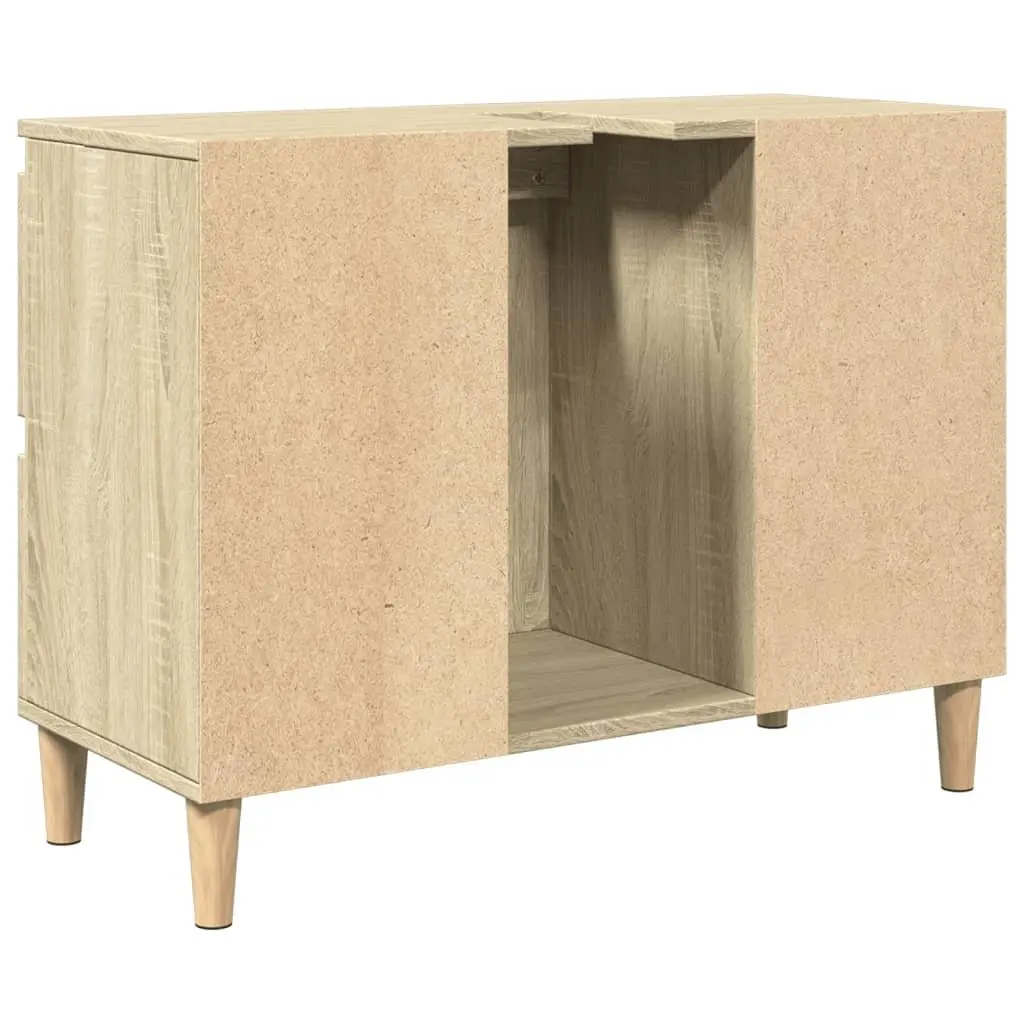 Bathroom Sink Cabinet Storage Unit 80x33x60cm Brown Vanity with Drawers and Compartment