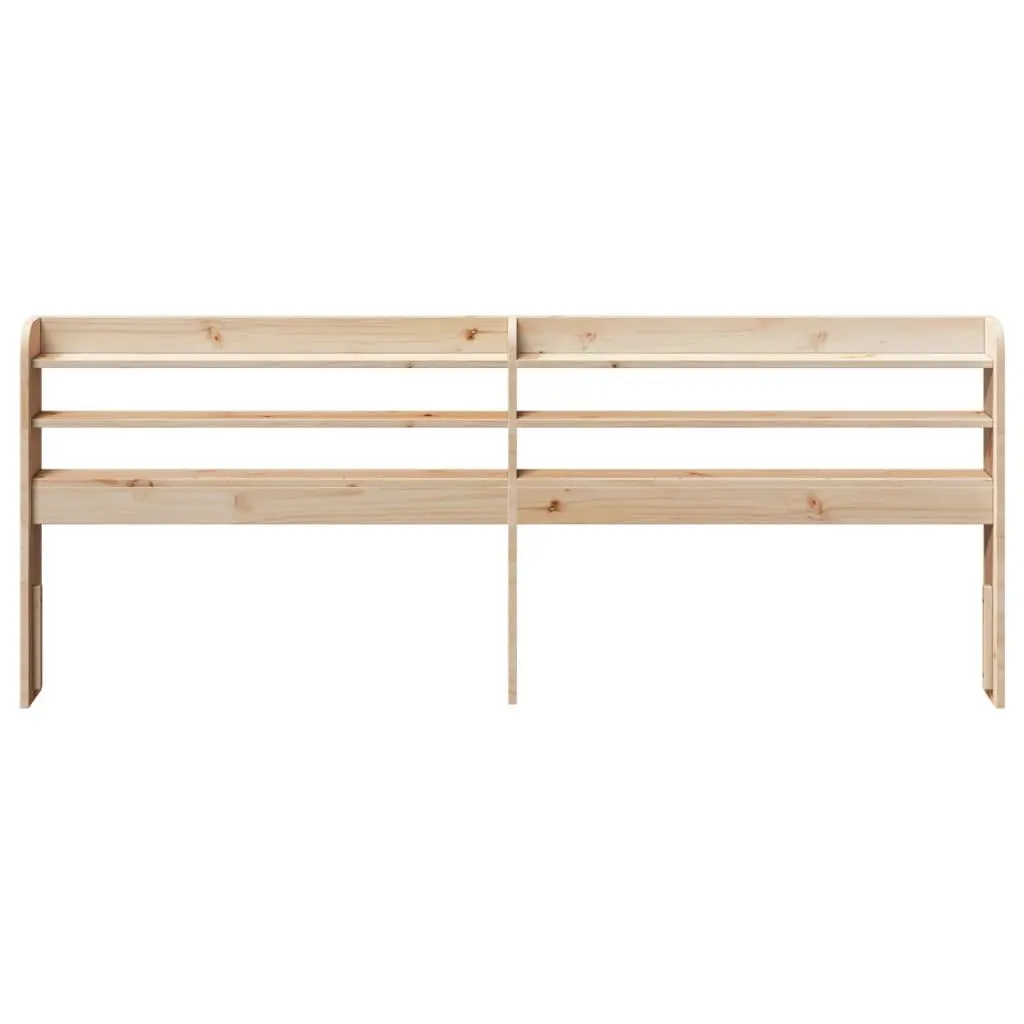 Headboard with Storage Shelves 180 cm Solid Wood Pine Brown Bedroom Furniture