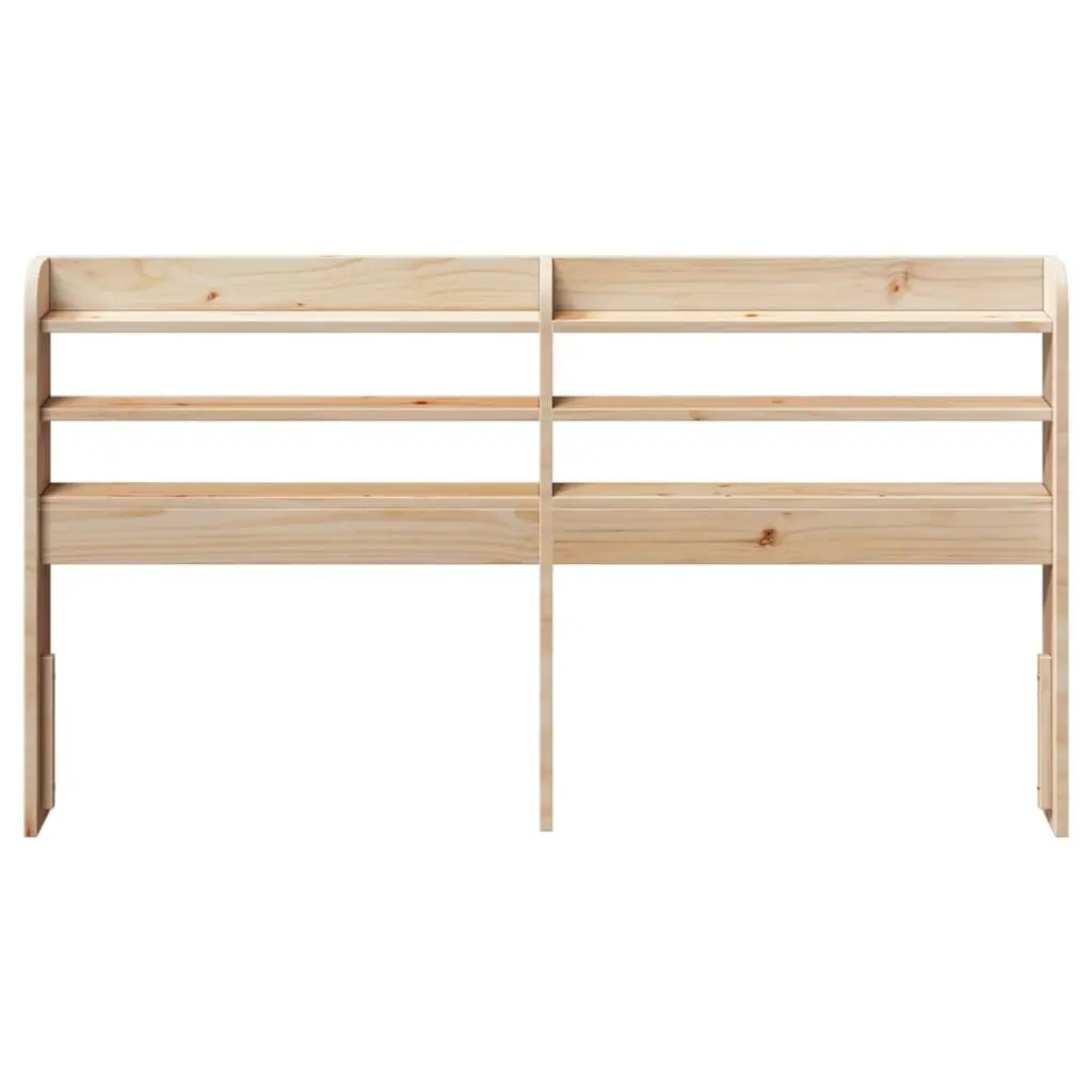 Headboard with Storage Shelves 160 cm Bedroom Freestanding Pine Wood Brown