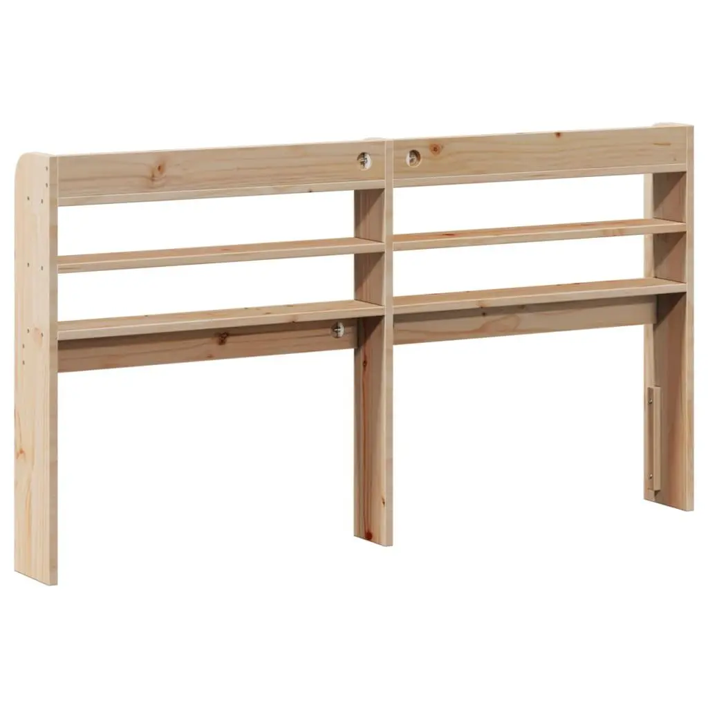 Headboard with Shelves 140cm Storage Bedroom Furniture Freestanding Solid Wood