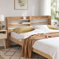 Warm and Durable Headboard with Storage Shelves 135cm