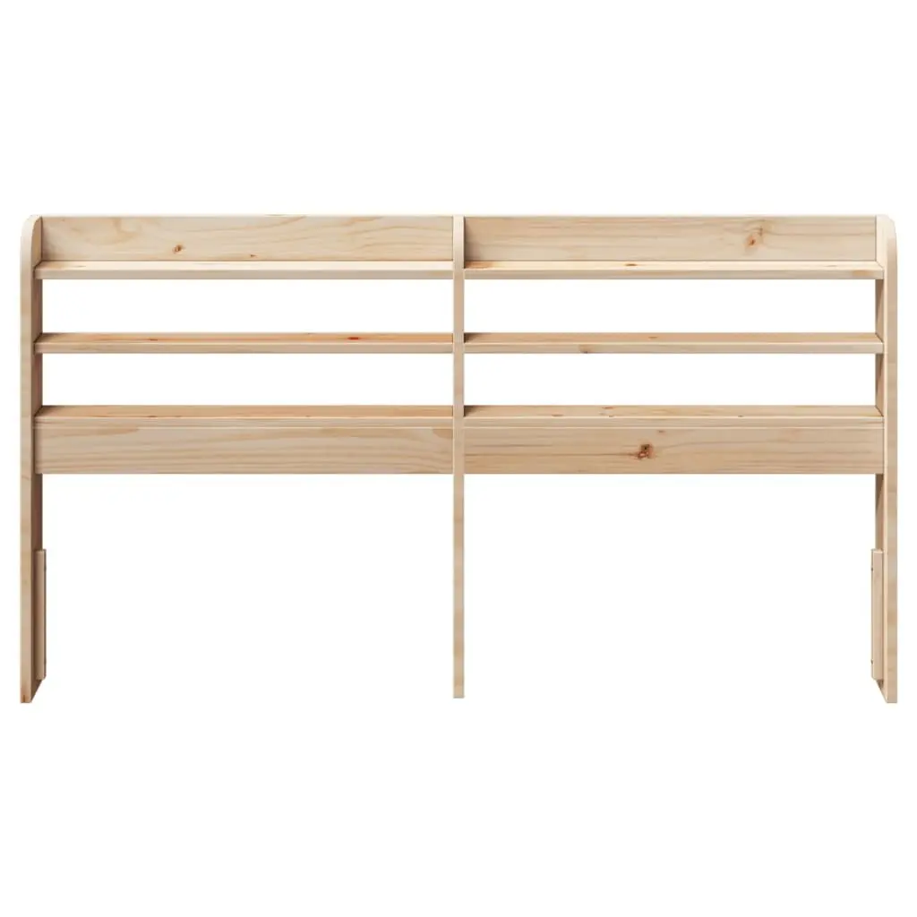 Solid Pinewood Headboard with Three Storage Shelves 120 cm Brown Bedroom Furniture