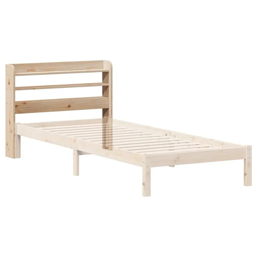 90 cm Pinewood Headboard with Shelves