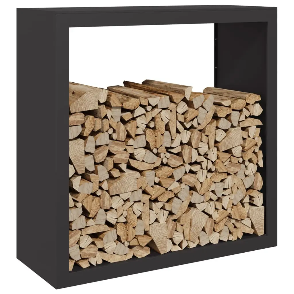 Log Holder Steel Firewood Storage Organizer Black 100x40x100cm
