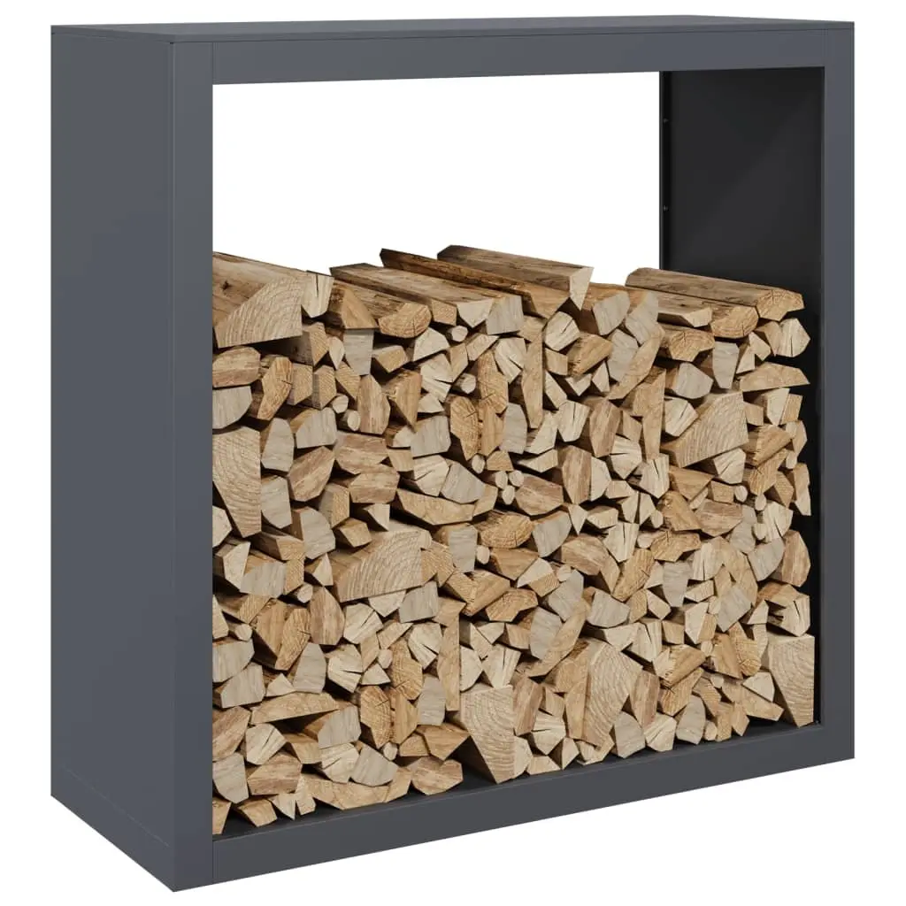 Firewood Rack Log Holder Steel Anthracite 100x40x100cm