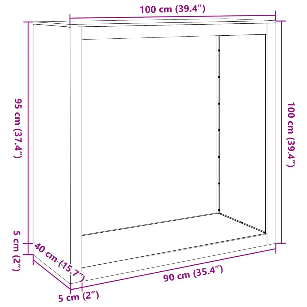 Firewood Rack Log Holder Steel Anthracite 100x40x100cm