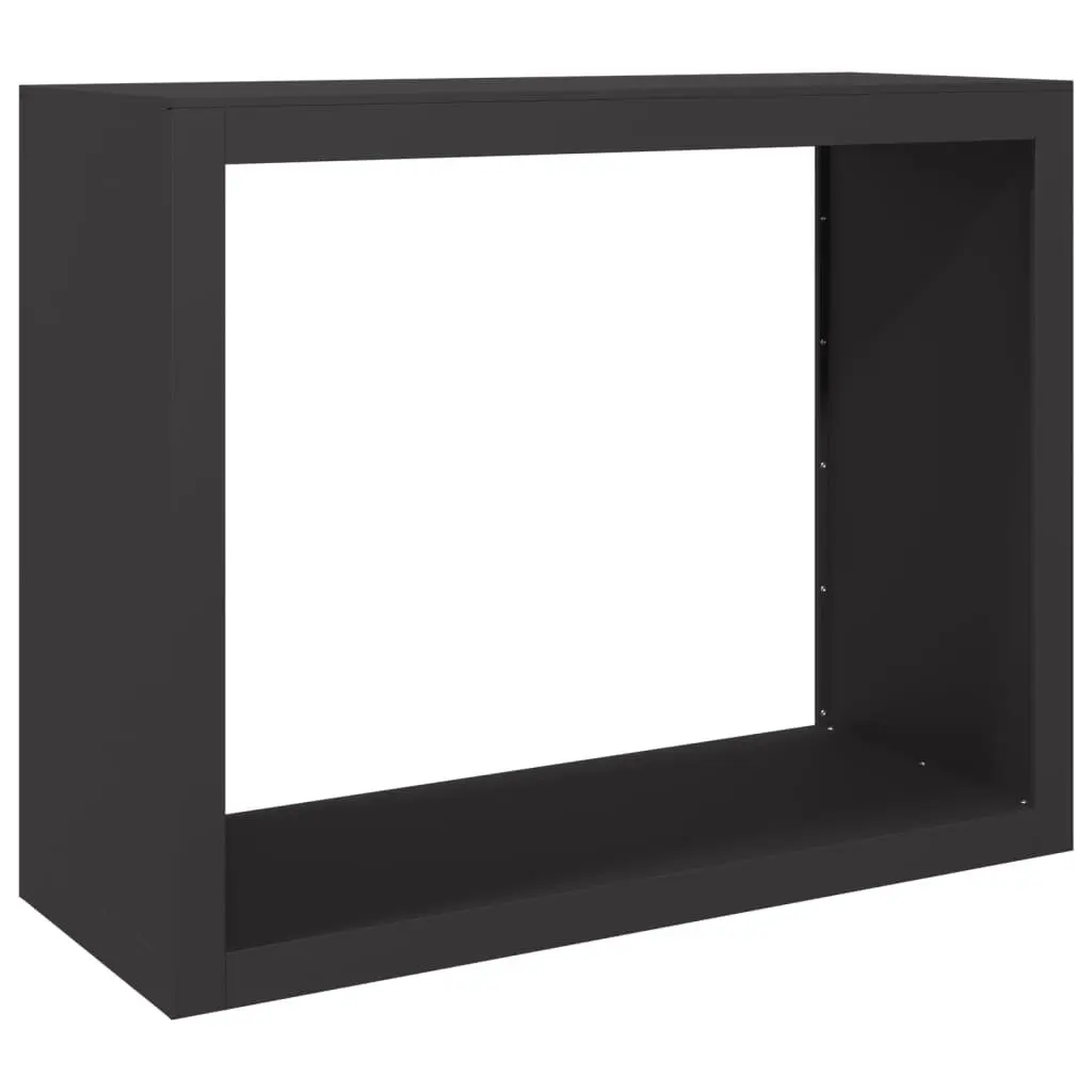 Firewood Rack Log Storage Stand Heavy Duty Steel Black 100 x 40 x 80 cm