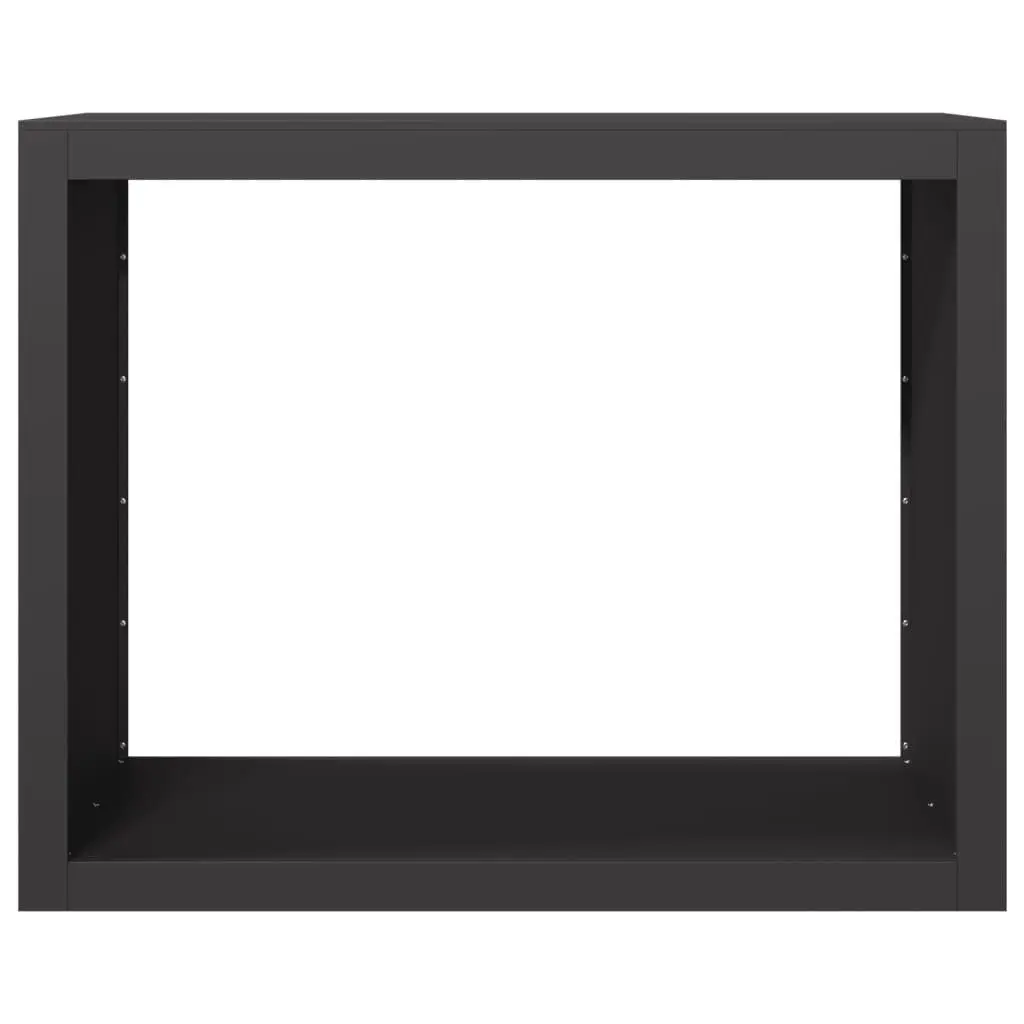 Firewood Rack Log Storage Stand Heavy Duty Steel Black 100 x 40 x 80 cm