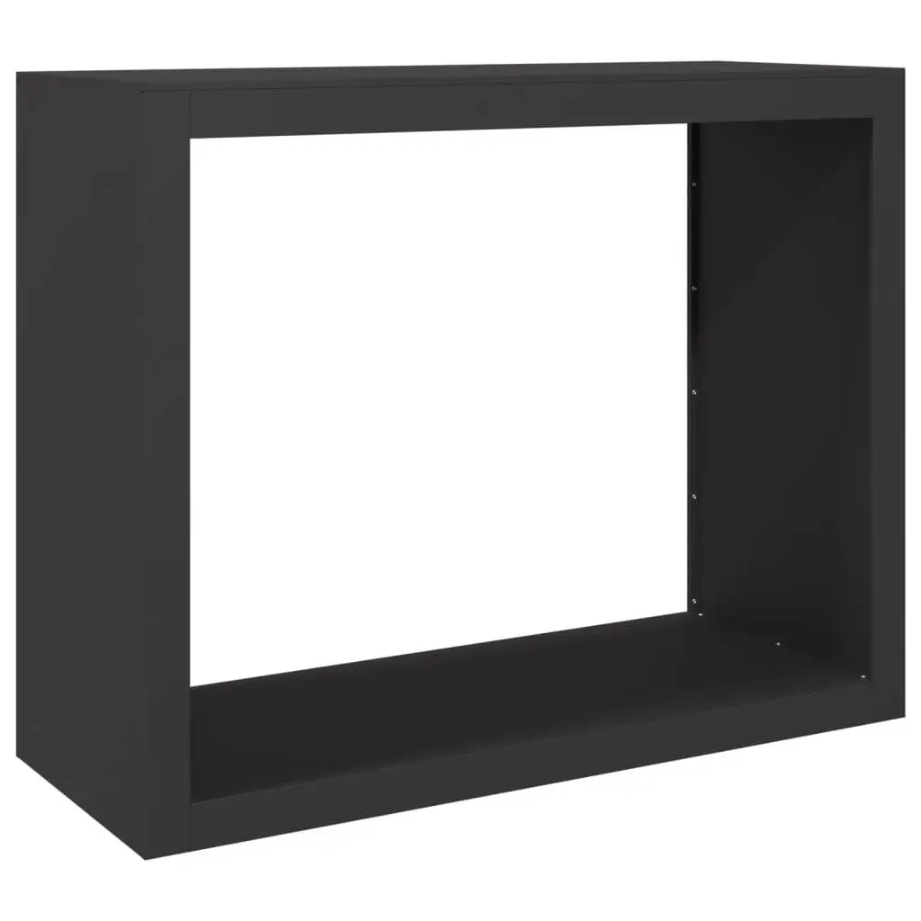 Firewood Rack Log Storage Stand Heavy Duty Steel Black 100 x 40 x 80 cm