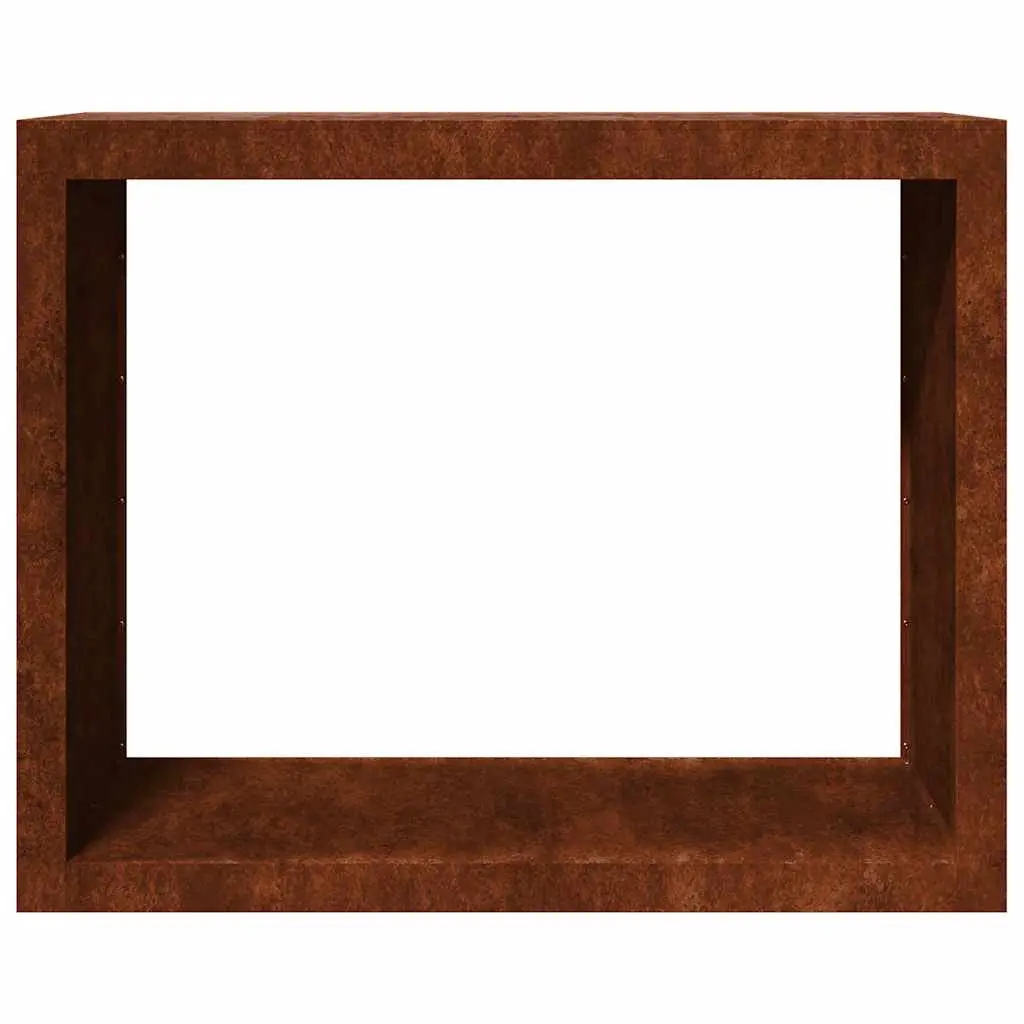 Firewood Rack Log Storage Stand Weathering Steel Brown 100 x 40 x 80 cm