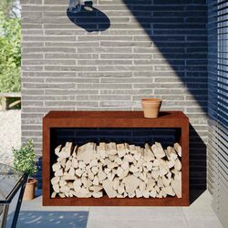 Reliable Brown Firewood Rack for Easy Storage
