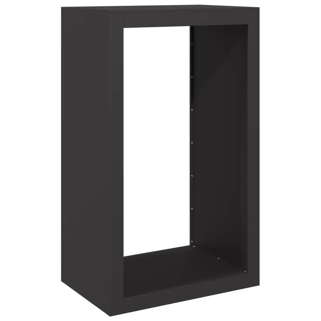 Firewood Rack Log Storage Stand Holder Black Steel 60 x 40 x 100 cm