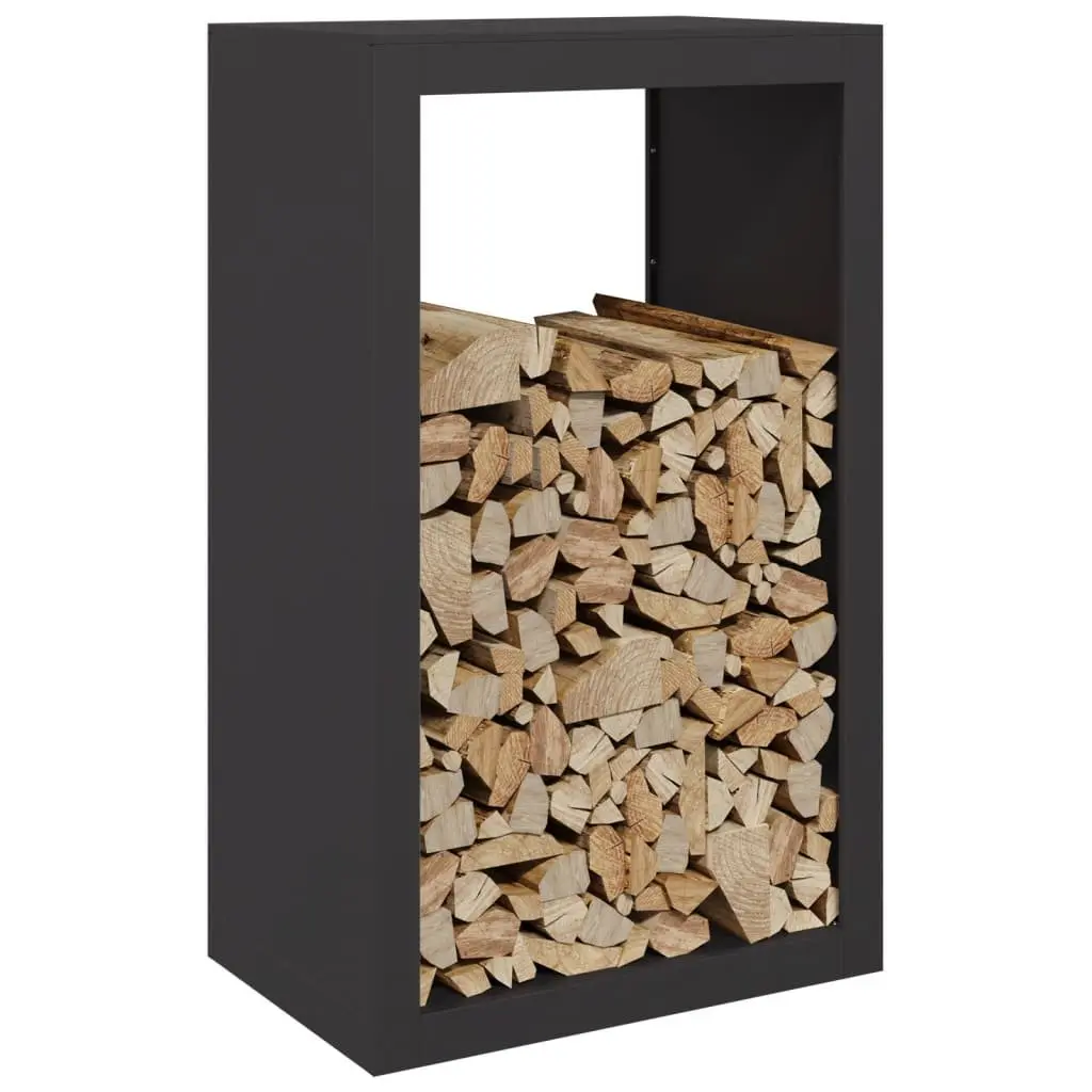 Firewood Rack Log Storage Stand Holder Black Steel 60 x 40 x 100 cm