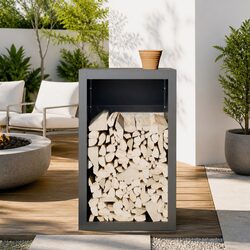 Reliable Steel Firewood Rack for Your Home 60x40x100cm