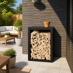 Reliable Firewood Rack with Steel Build