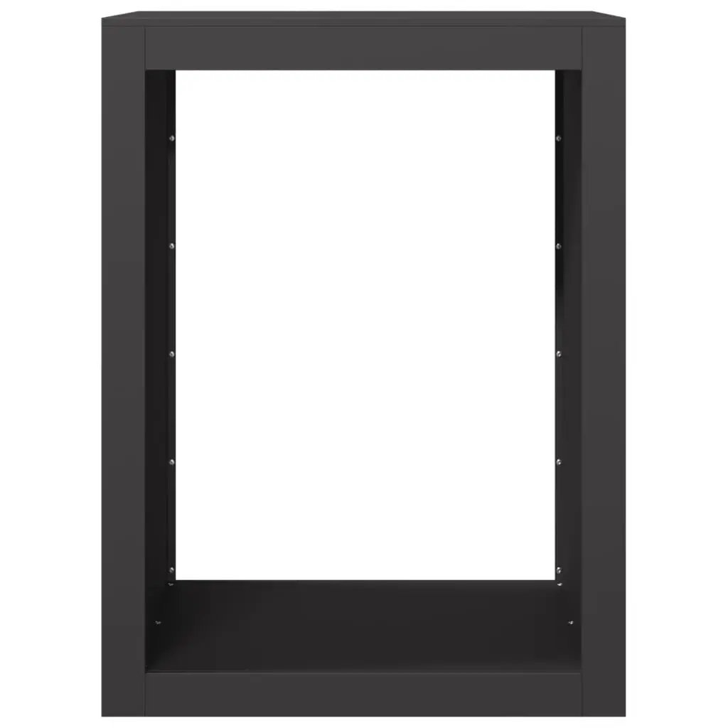 Firewood Rack Black Steel Log Holder Storage Stand 60 x 40 x 80 cm