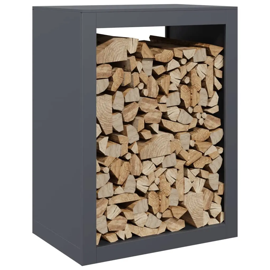 Anthracite Steel Firewood Rack 60x40x80cm
