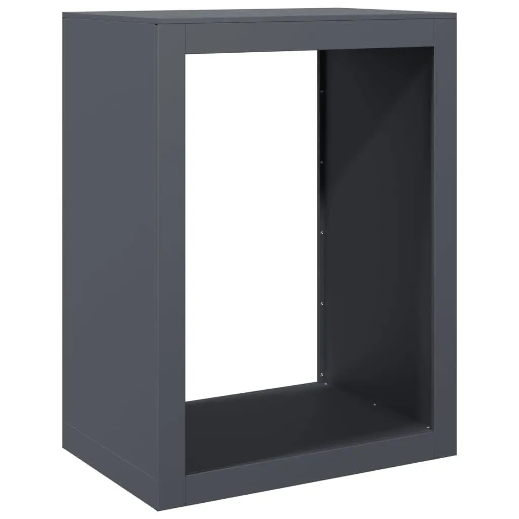 Anthracite Steel Firewood Rack 60x40x80cm