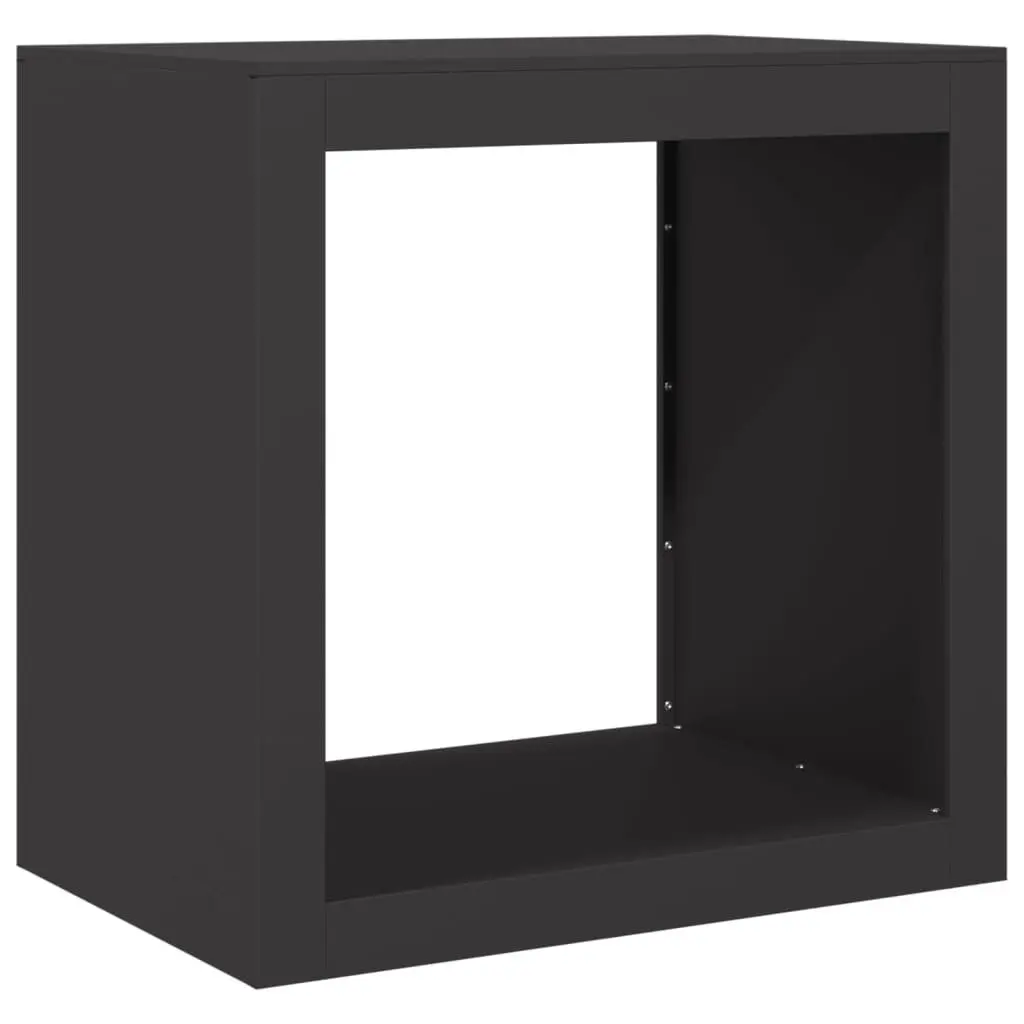 Firewood Rack Steel Log Storage Stand Outdoor 60 x 40 x 60 cm Black