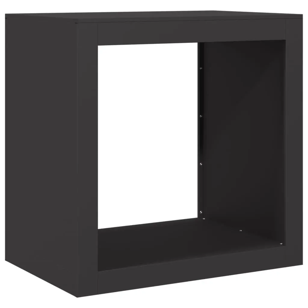 Firewood Rack Steel Log Storage Stand Outdoor 60 x 40 x 60 cm Black