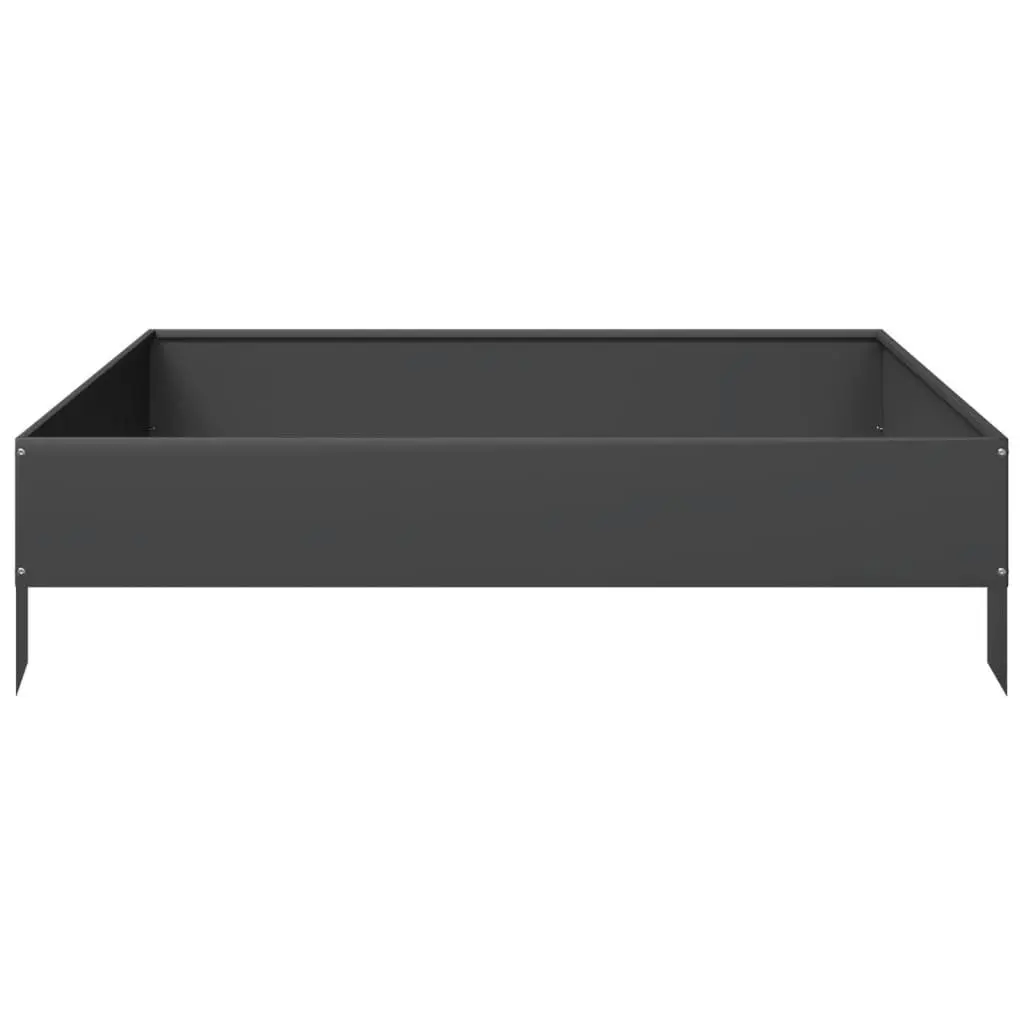 Raised Garden Bed Planter Outdoor Flowers Vegetables Herbs 100 x 100 x 26 cm Black Steel