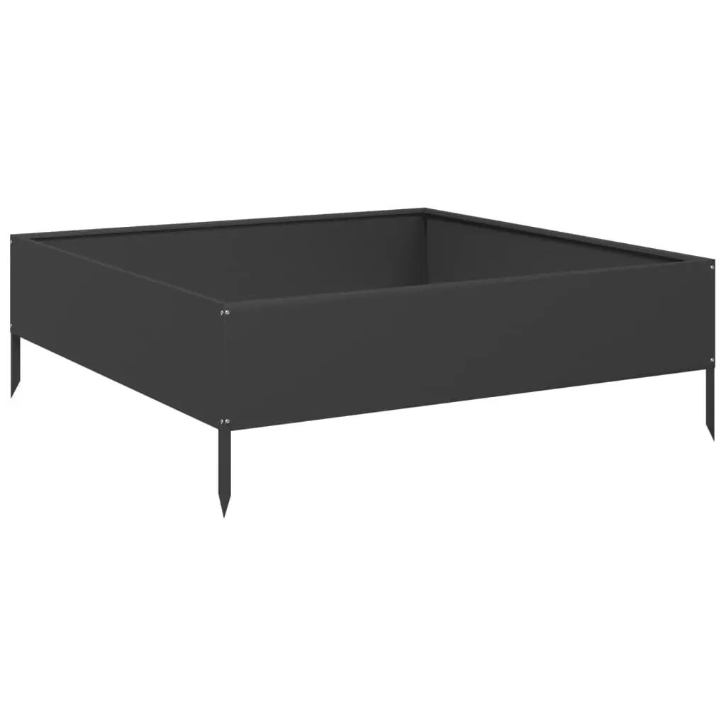 Raised Garden Bed Steel Outdoor Planter 100L x 100W x 33.5H cm Black