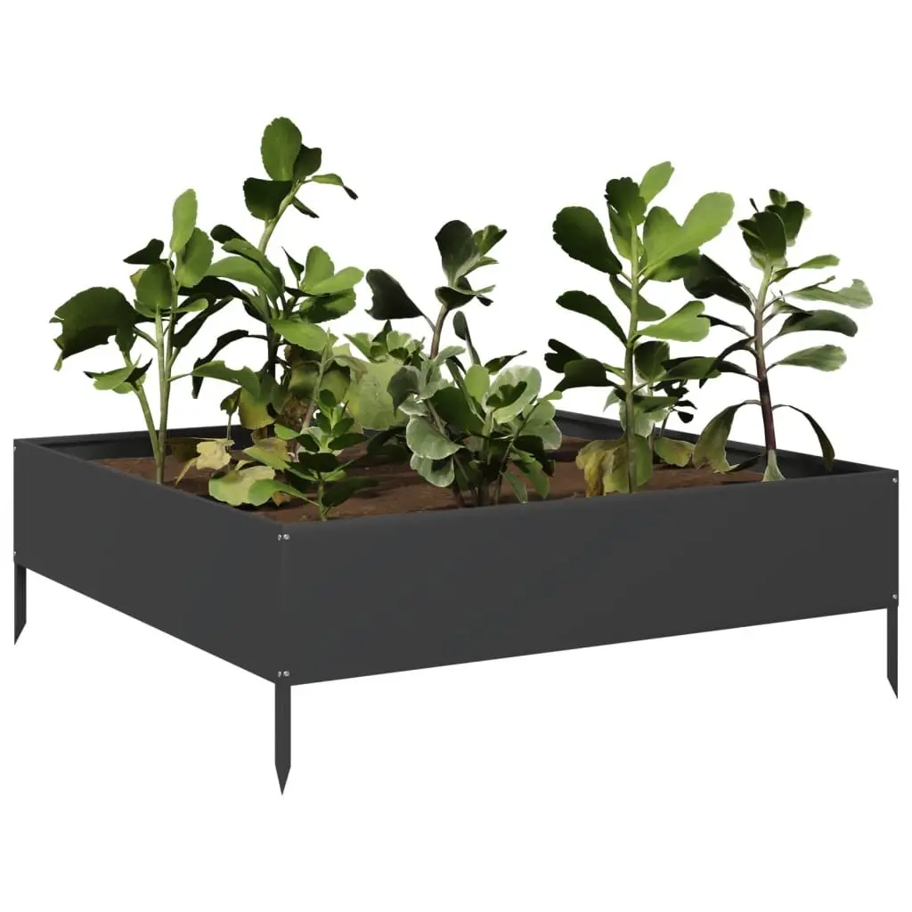 Raised Garden Bed Steel Outdoor Planter 100L x 100W x 33.5H cm Black