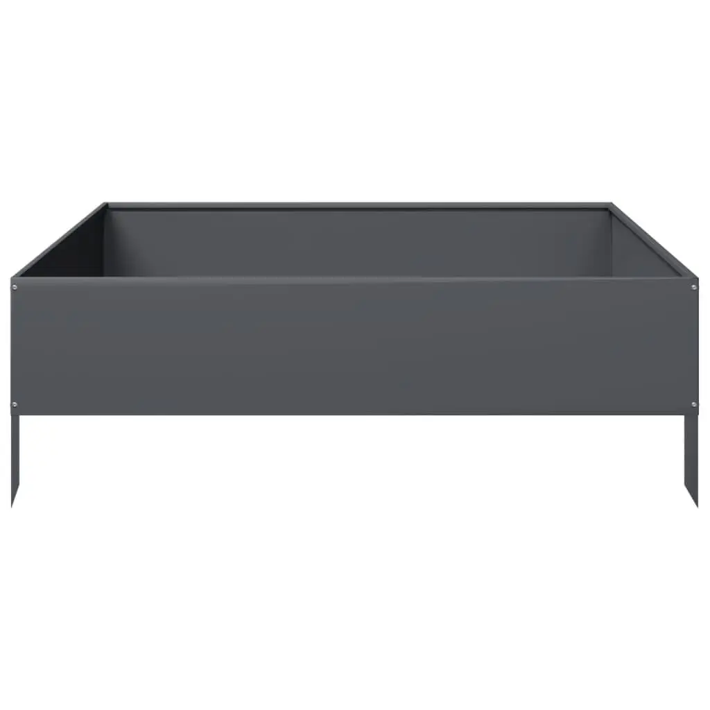 Steel Raised Garden Bed Planter Outdoor Flowers 100x100x33.5cm Anthracite
