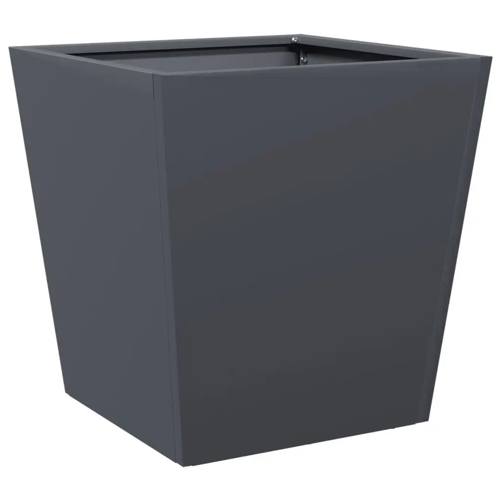 Garden Planter Box 40x40x40 cm Anthracite Steel Outdoor Pots Flowers Plants