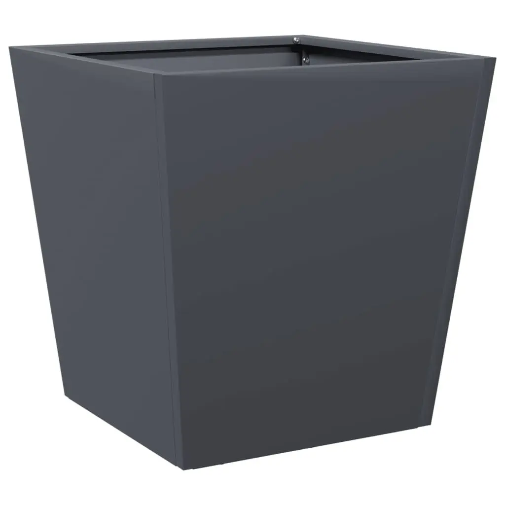 Garden Planter Box 40x40x40 cm Anthracite Steel Outdoor Pots Flowers Plants