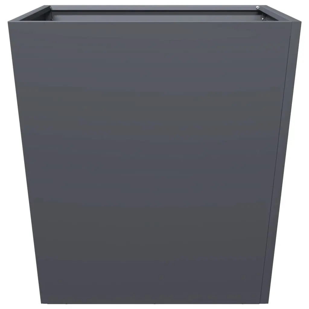 Garden Planters for Outdoor Use 50x50x50 cm Anthracite Steel Square Pot 2 Piece
