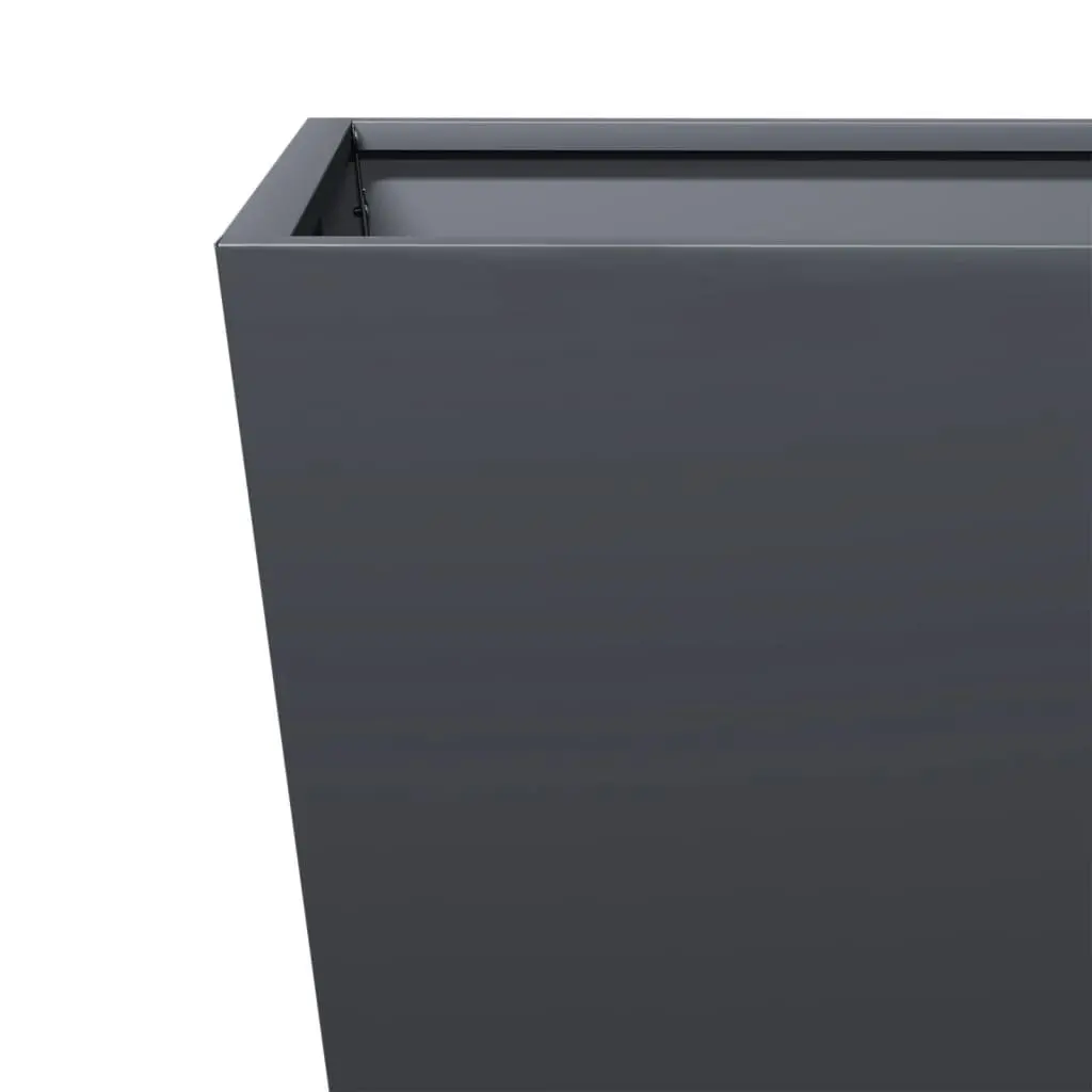 Garden Planters for Outdoor Use 50x50x50 cm Anthracite Steel Square Pot 2 Piece