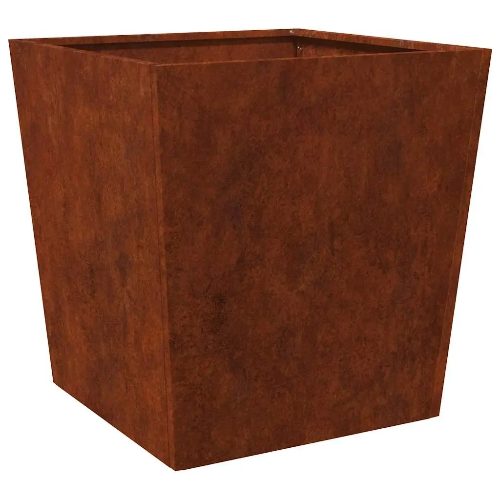 Garden Planters Outdoor Raised Planter 50x50x50 cm Weathering Steel Brown 2 Piece