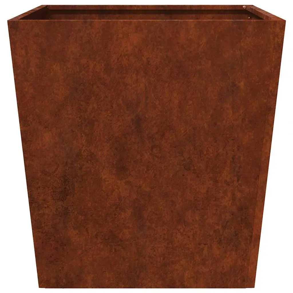 Garden Planters Outdoor Raised Planter 50x50x50 cm Weathering Steel Brown 2 Piece