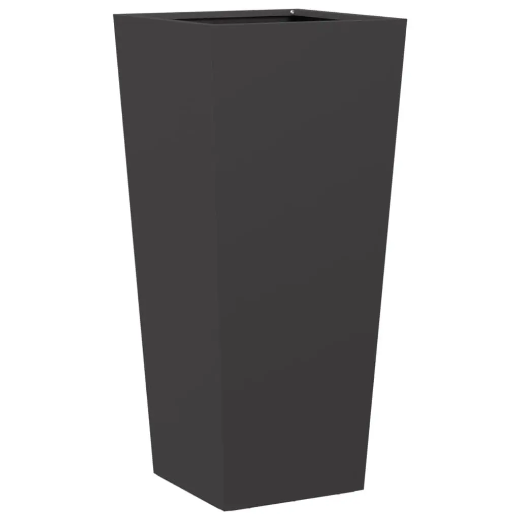 Garden Planters 2 pcs Black 35x35x75 cm Steel Outdoor Flower Pot