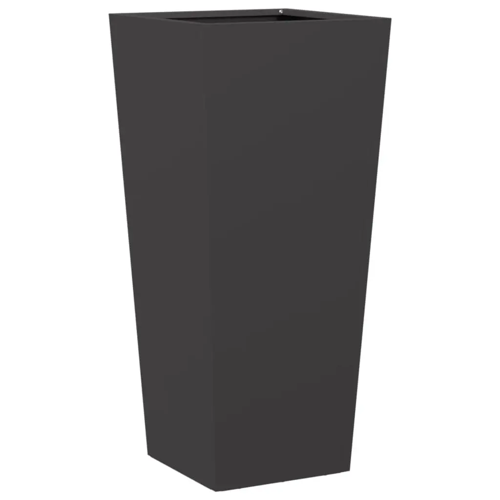 Garden Planters 2 pcs Black 35x35x75 cm Steel Outdoor Flower Pot