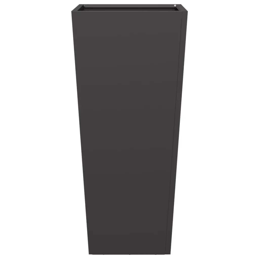 Garden Planters 2 pcs Black 35x35x75 cm Steel Outdoor Flower Pot