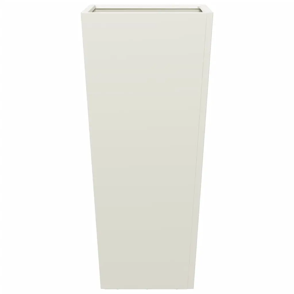 Garden Planters 2 pcs Steel Outdoor Pots 35x35x75 cm White for Flowers Plants Decor
