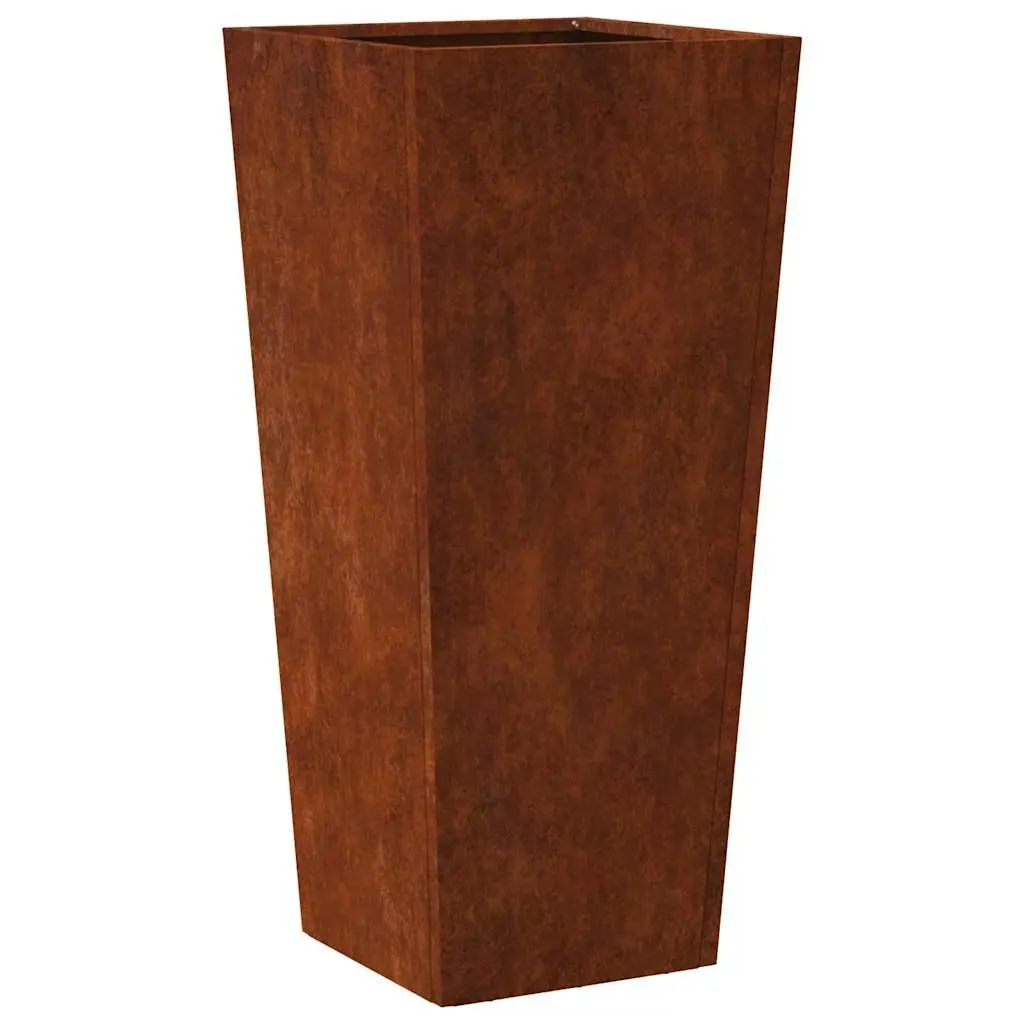 Garden Planters Outdoor Raised Planter Box 35 x 35 x 75 cm Weathering Steel Silver 2 pcs