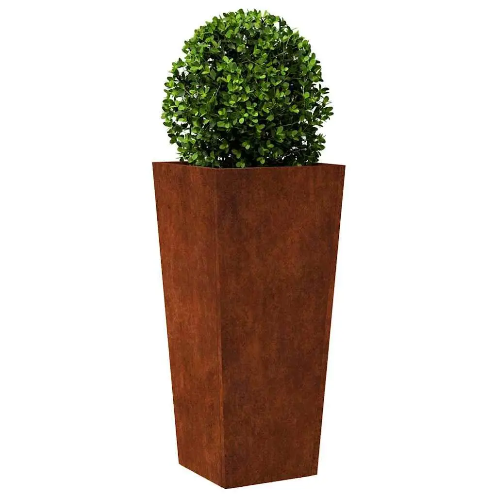 Garden Planters Outdoor Raised Planter Box 35 x 35 x 75 cm Weathering Steel Silver 2 pcs