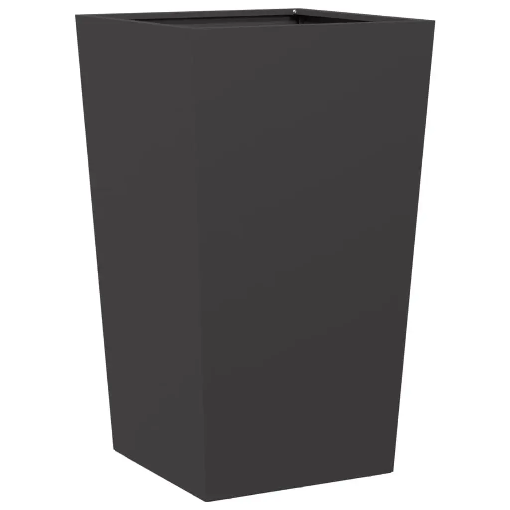 Garden Planter Outdoor Raised Planter Box Tall Black Steel 45 x 45 x 75 cm