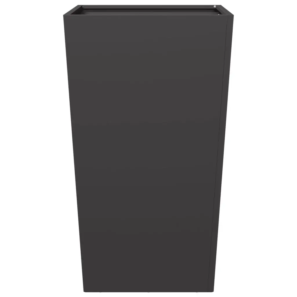 Garden Planter Outdoor Raised Planter Box Tall Black Steel 45 x 45 x 75 cm
