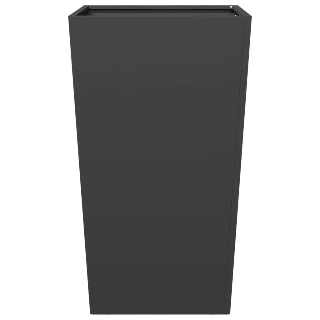 Garden Planter Outdoor Raised Planter Box Tall Black Steel 45 x 45 x 75 cm