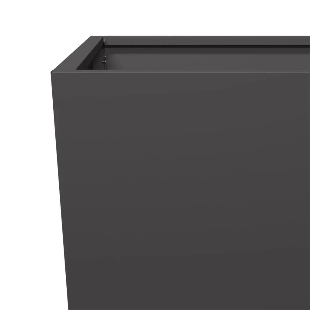 Garden Planter Outdoor Raised Planter Box Tall Black Steel 45 x 45 x 75 cm