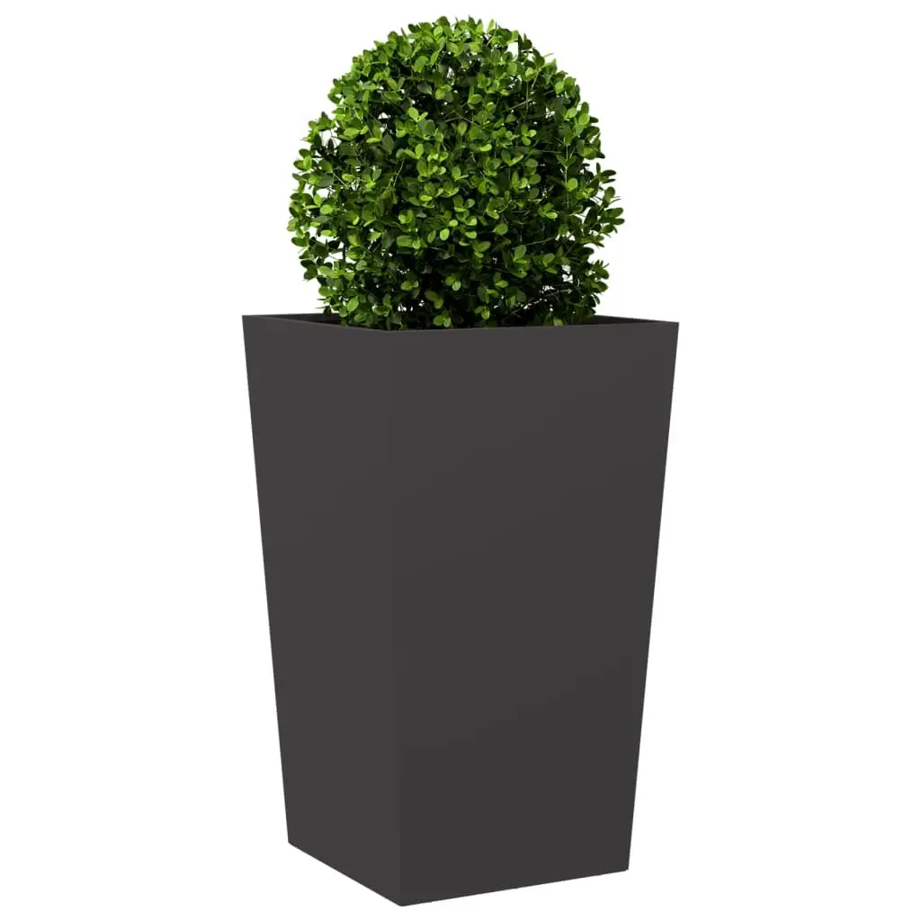 Garden Planter Outdoor Raised Planter Box Tall Black Steel 45 x 45 x 75 cm