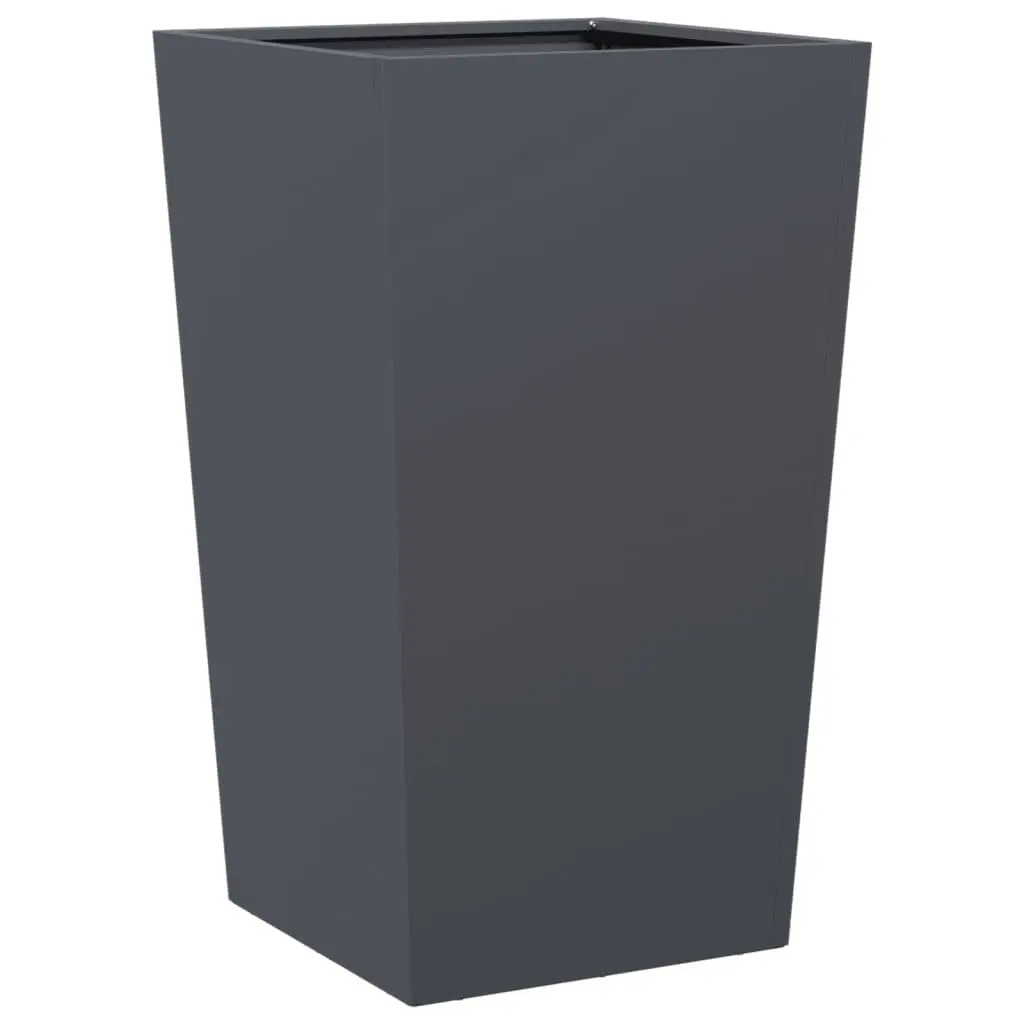 Garden Planter Anthracite 45x45x75cm Steel Outdoor Pots Flowers Plants