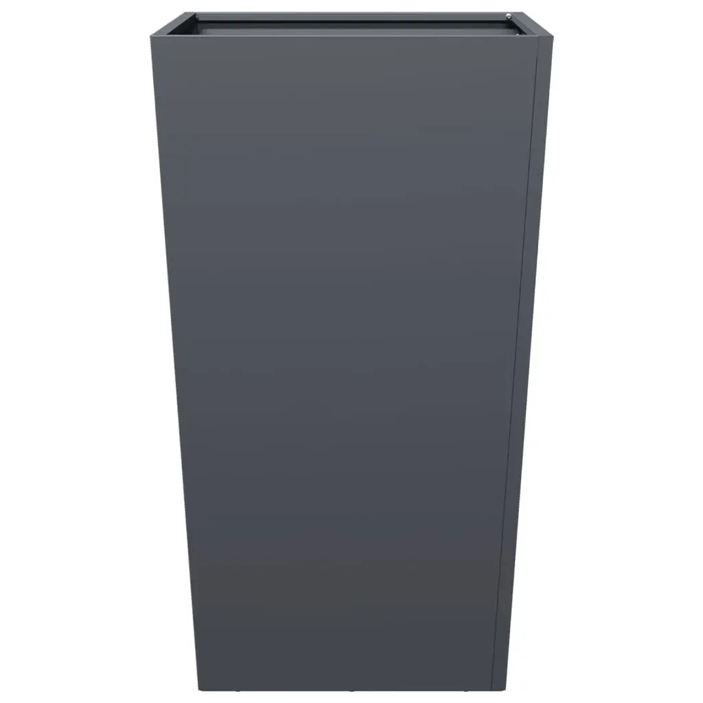 Garden Planter Anthracite 45x45x75cm Steel Outdoor Pots Flowers Plants