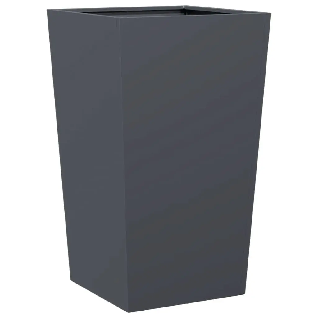 Garden Planter Anthracite 45x45x75cm Steel Outdoor Pots Flowers Plants