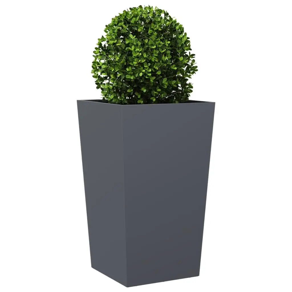 Garden Planter Anthracite 45x45x75cm Steel Outdoor Pots Flowers Plants